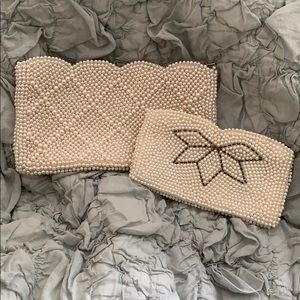1950s Handmade Pearl Beaded Coin & Clutch Purse